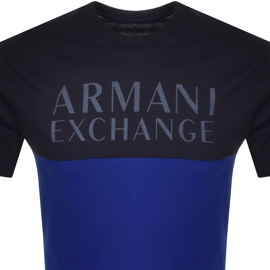 Alternative Image for ProductArmani Exchange Crew Neck Logo T Shirt Navy2